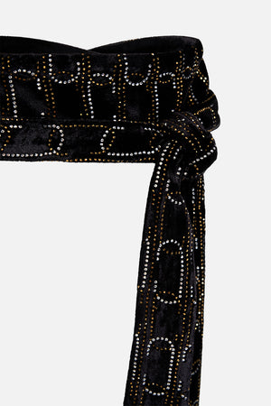 CAMILLA black embellished belt 