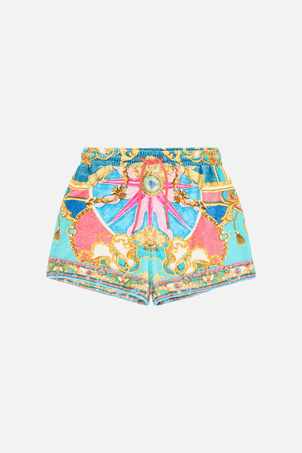 Product view of Milla By CAMILLA kids terry shorts in Sail Away With Me print