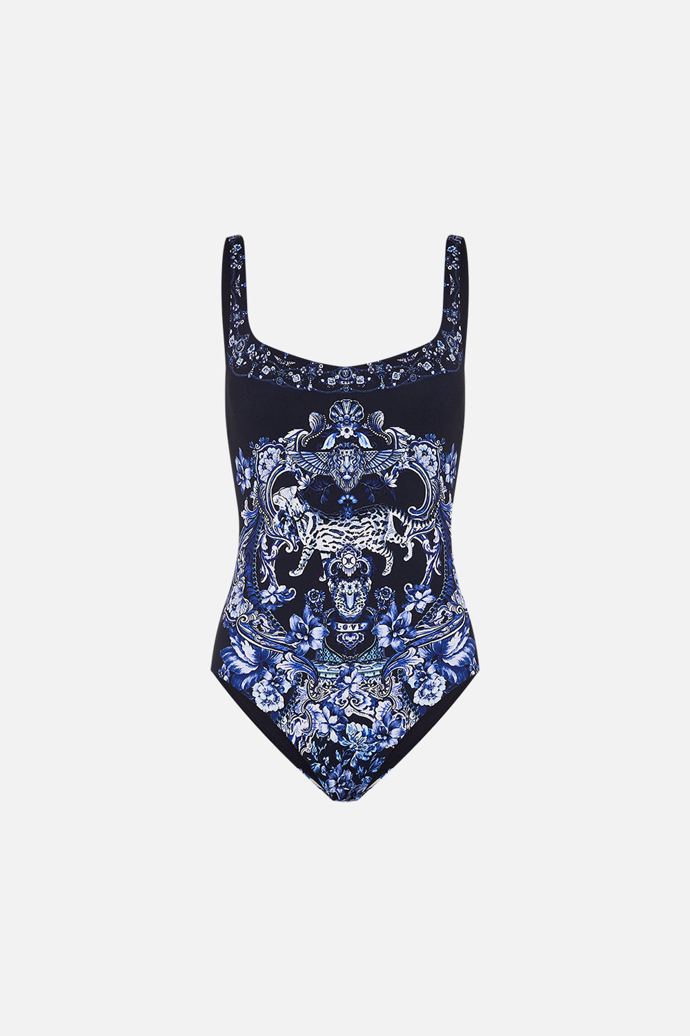 CAMILLA womens one piece swimsuit in Delft Dynasty print
