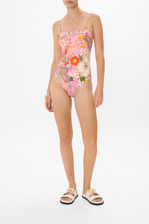 CAMILLA resortwear onepiece swimsuit in Clever Clogs print