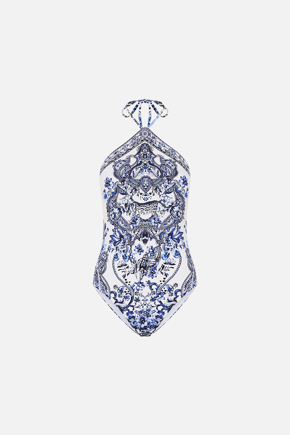 CAMILLA blue and white womens swimsuit in Glaze and Graze print 