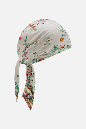 CAMILLA silk headscarf in Plumes and Parterres print