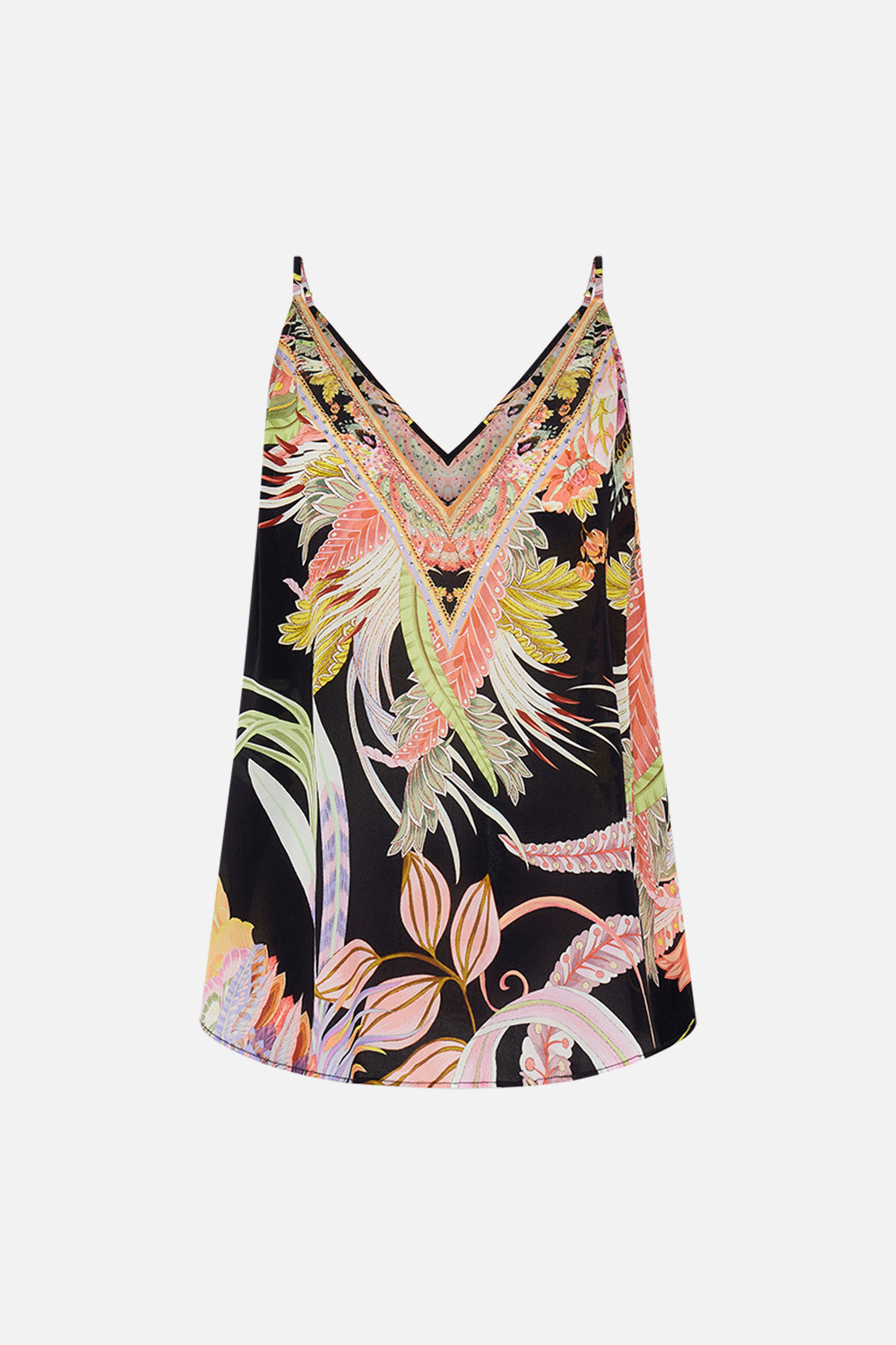 Product view of CAMILLA silk v neck cami in lady Of the moon print