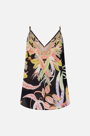 CAMILLA silk v neck cami in lady Of the moon print