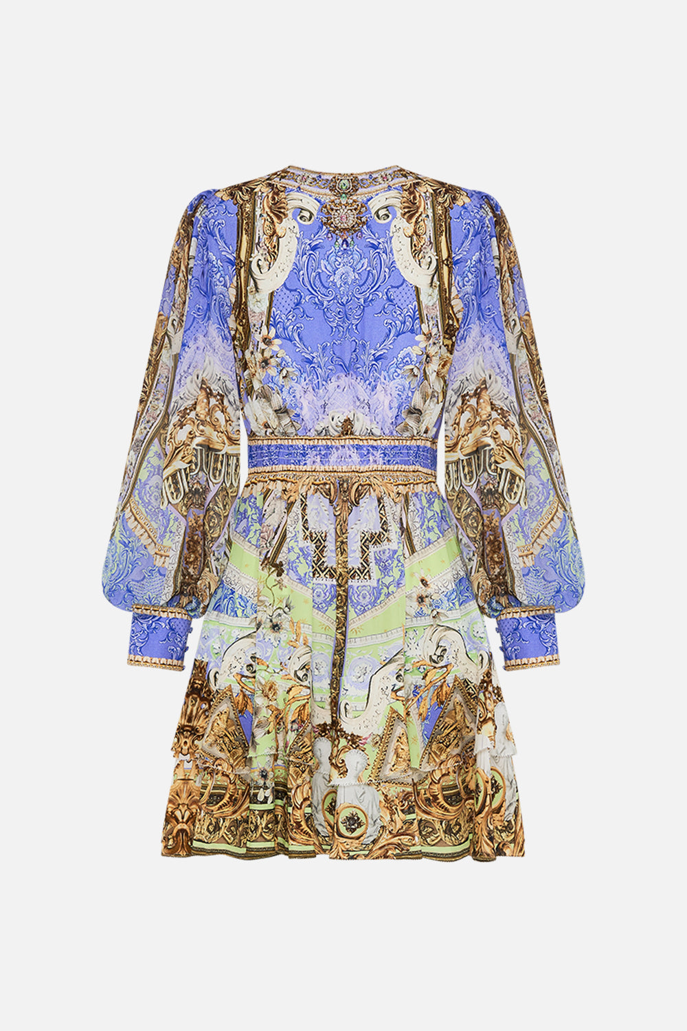 BUTTON FRONT FRILL DRESS GILDED PLEASURES