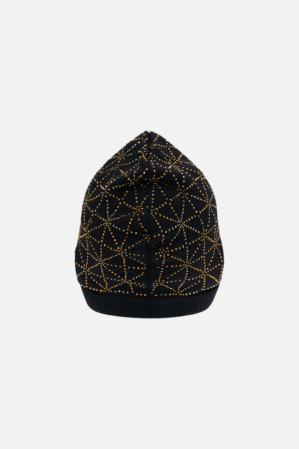 Product view of CAMILLA black knit beanie in Soul Of A Stargazer 