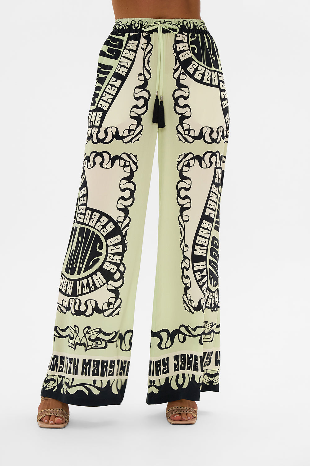 CAMILLA silk pants in Double Dutch print