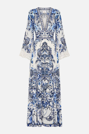 CAMILLA silk maxi dress in Glaze and Graze print