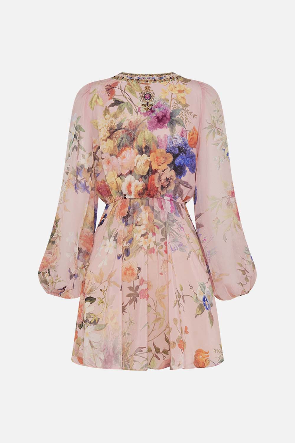 Camilladress Long Sleeves Print Wrap Mini Shirt Dress main image 1