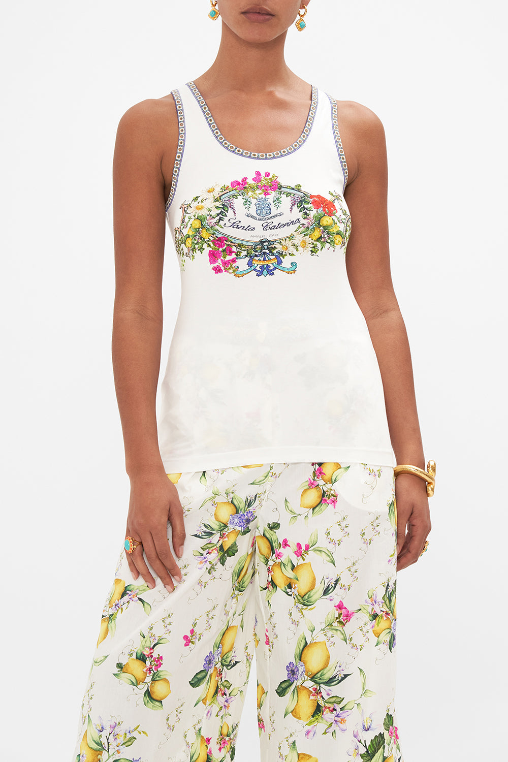 JERSEY SCOOP NECK TANK TOP AMALFI AMORE