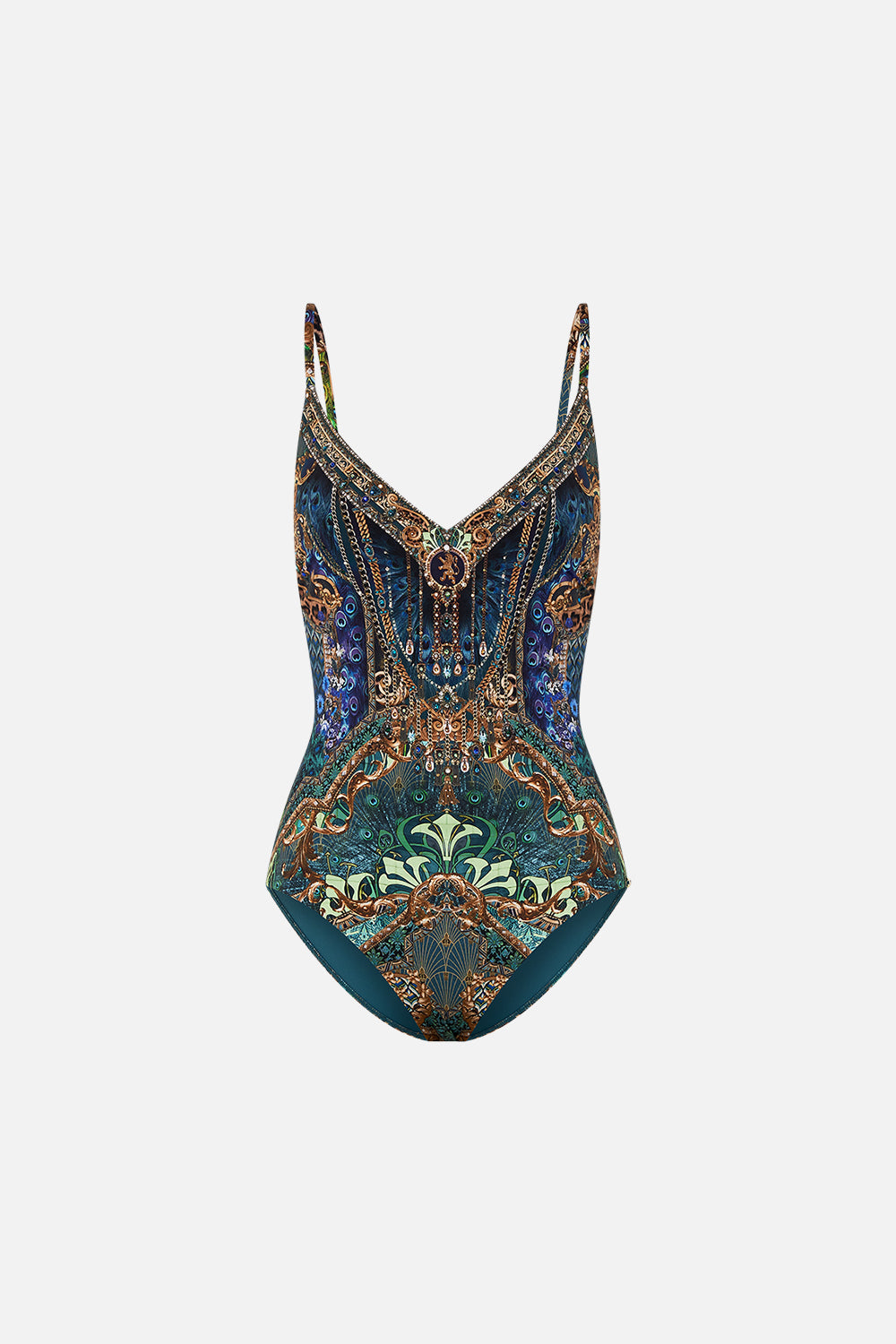 Product view of CAMILLA one piece swimsuit in Fan Dance print