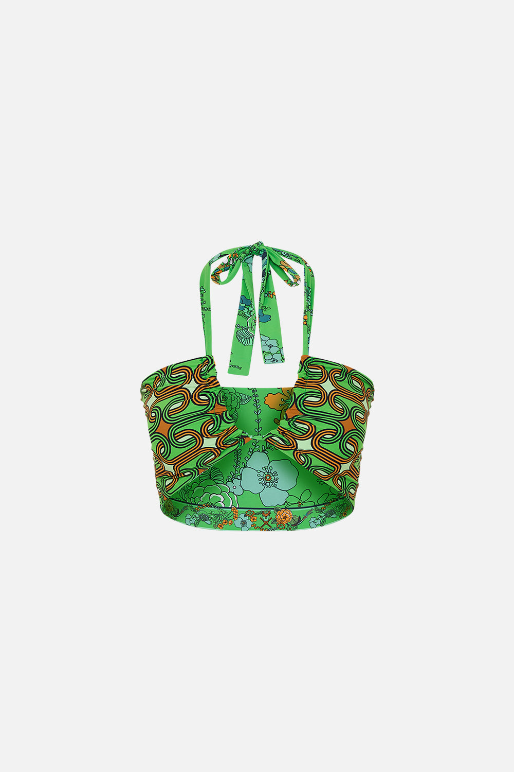 CAMILLA green halter top in Good Vibes Generation