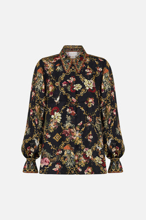 CURVED COLLAR BLOUSE WITH POCKETS TOLD IN THE TAPESTRY