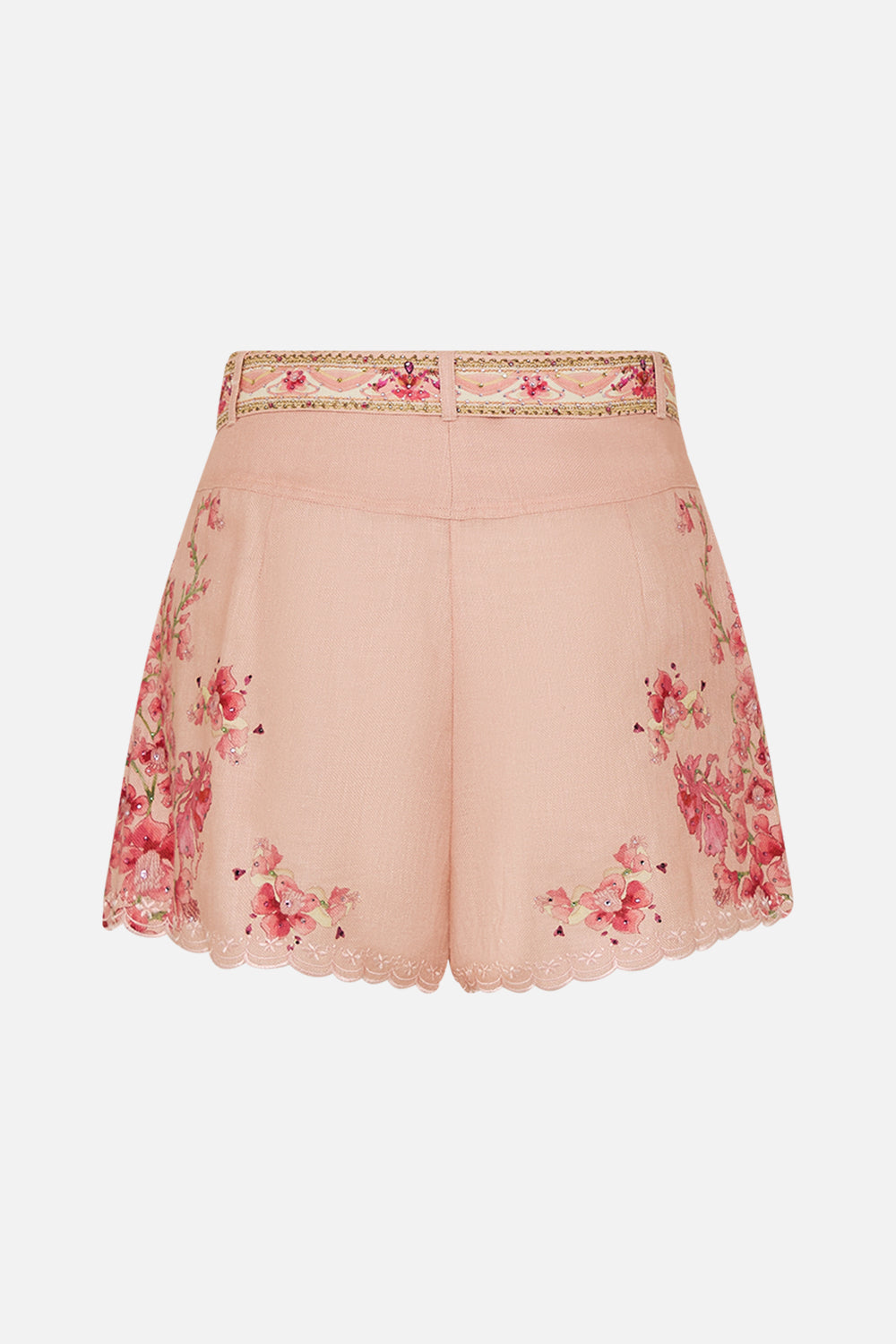 CAMILLA Floral Tuck Front Short in Blossoms and Brushstrokes