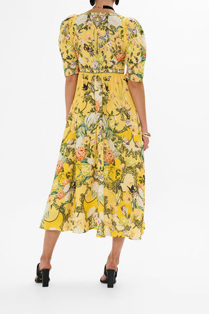 CAMILLA yellow floral print maxi dress in Paths Of Gold print 