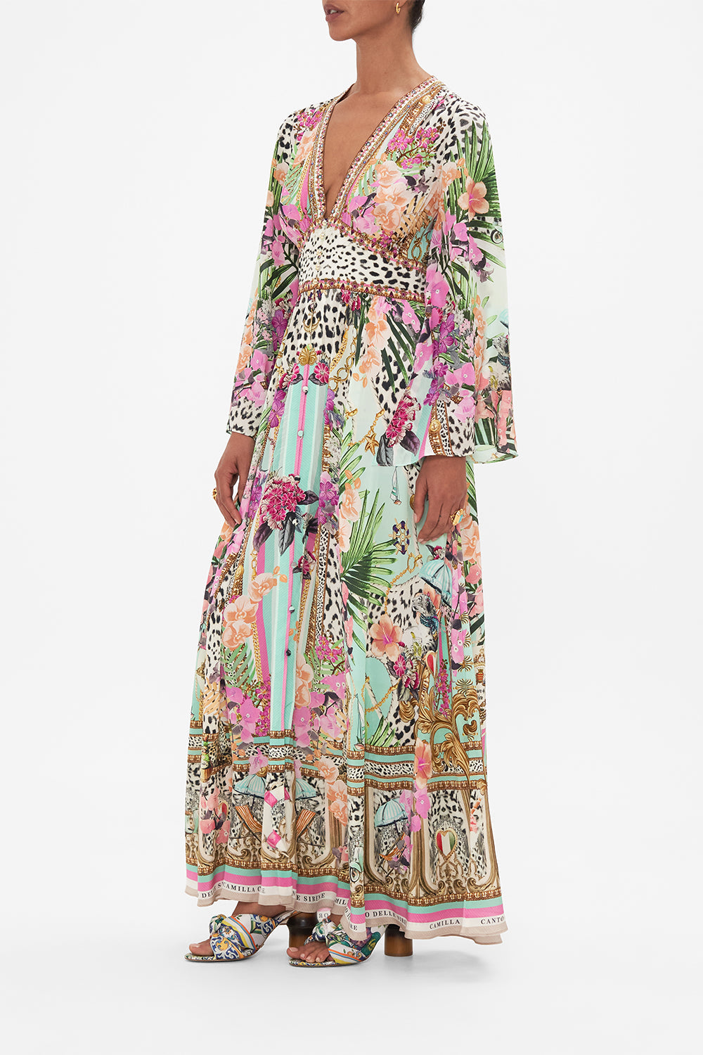 KIMONO SLEEVE DRESS WITH SHIRRING DETAIL DEAR AMORE MIO