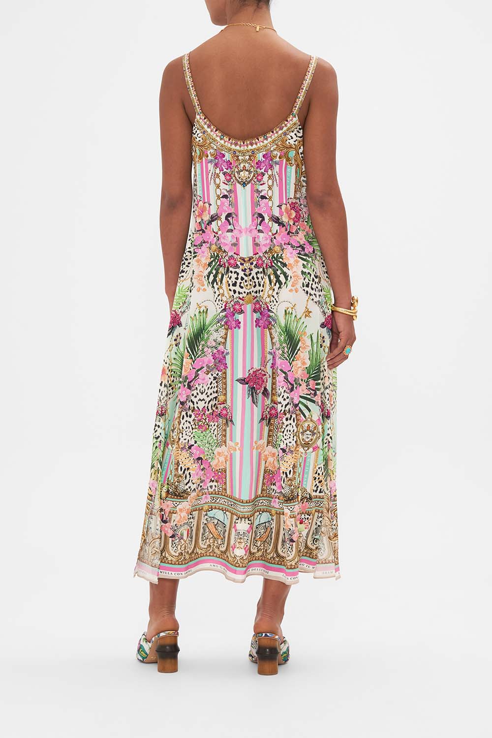 V NECK MIDI SLIP DRESS DEAR AMORE MIO