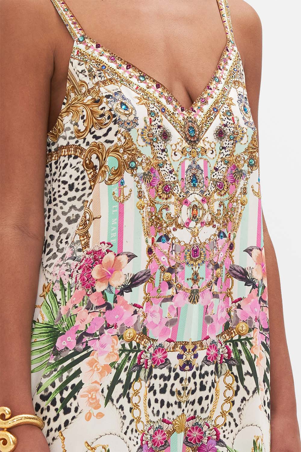 V NECK MIDI SLIP DRESS DEAR AMORE MIO