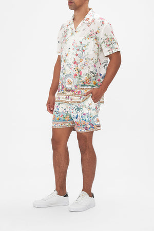 Hotel Franks By CAMILLA mens floral print shirt sleeve shirt in Plumes and Parterres print
