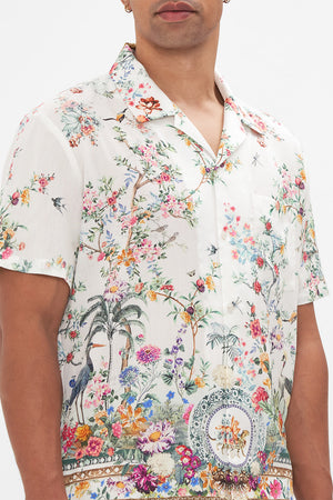 Hotel Franks By CAMILLA mens floral print shirt sleeve shirt in Plumes and Parterres print