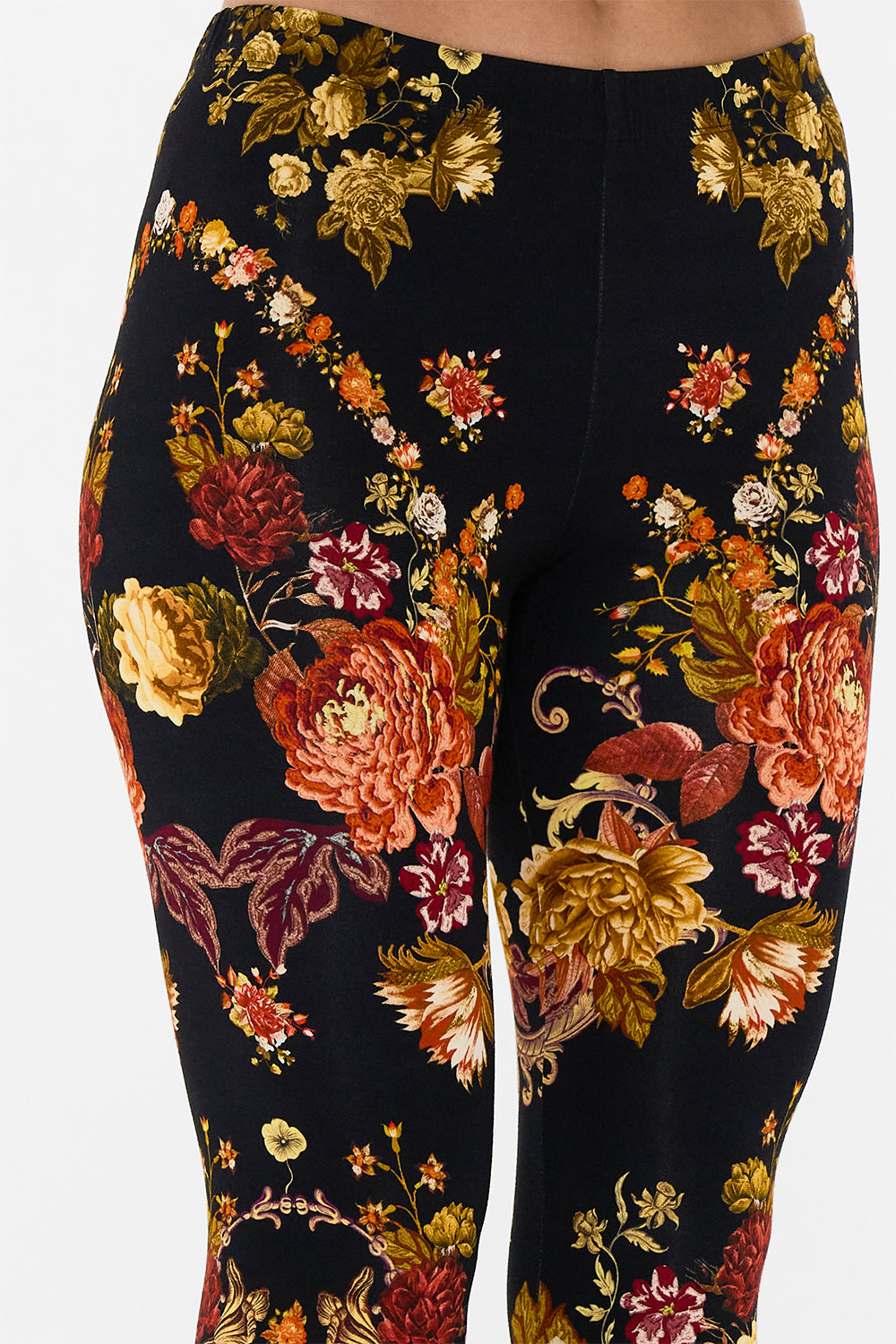 CAMILLA floral leggings in Stitched In Time print.