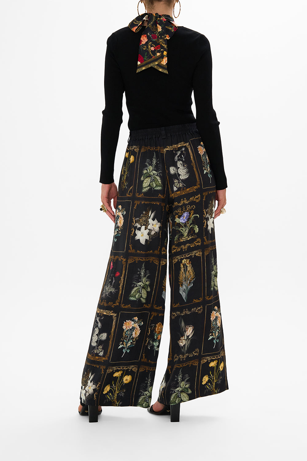 CAMILLA Black Fitted Knit Top with Silk Tie in Magic in the Manuscripts