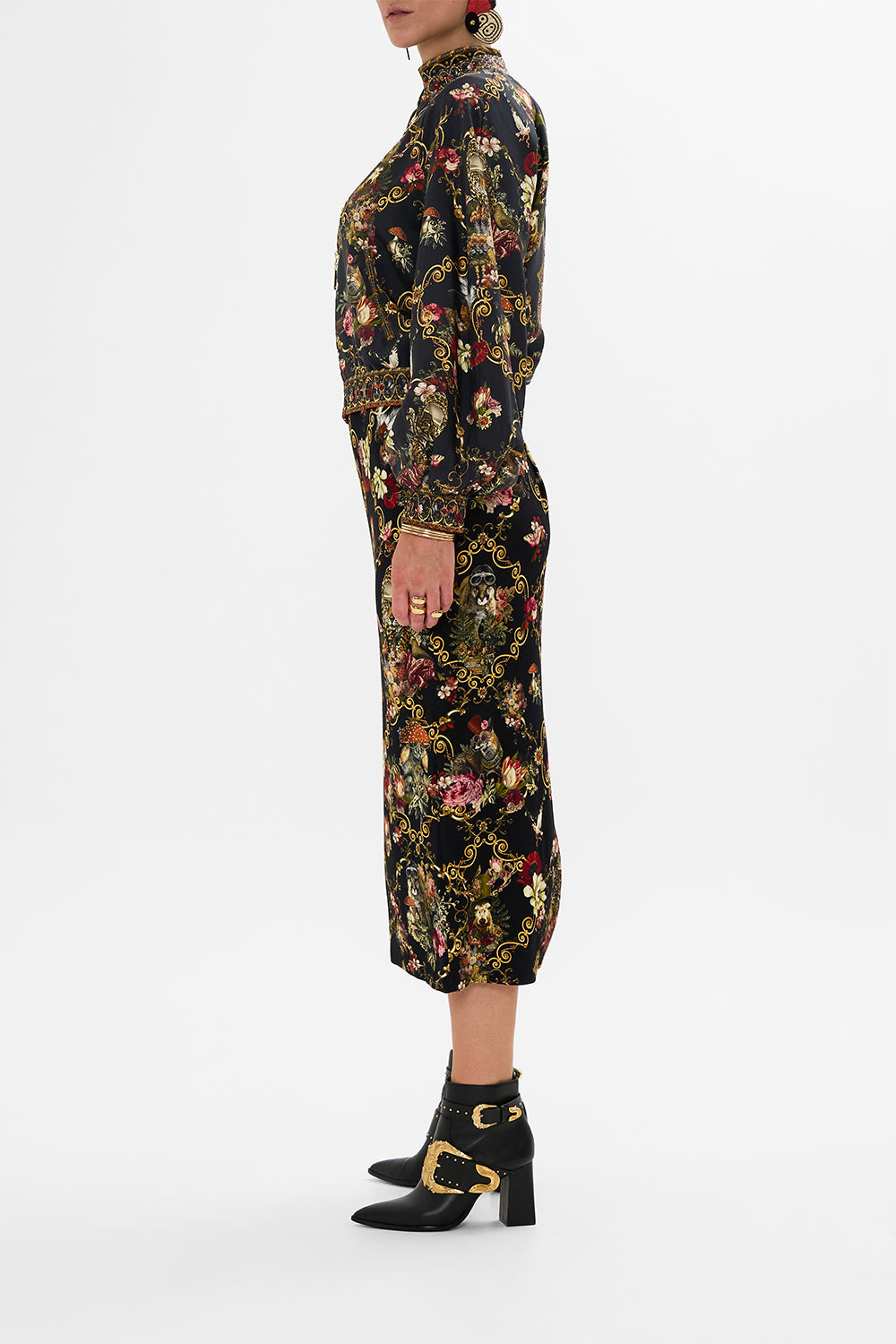 CAMILLA Black Blouson Sleeve Bomber in Told in the Tapestry