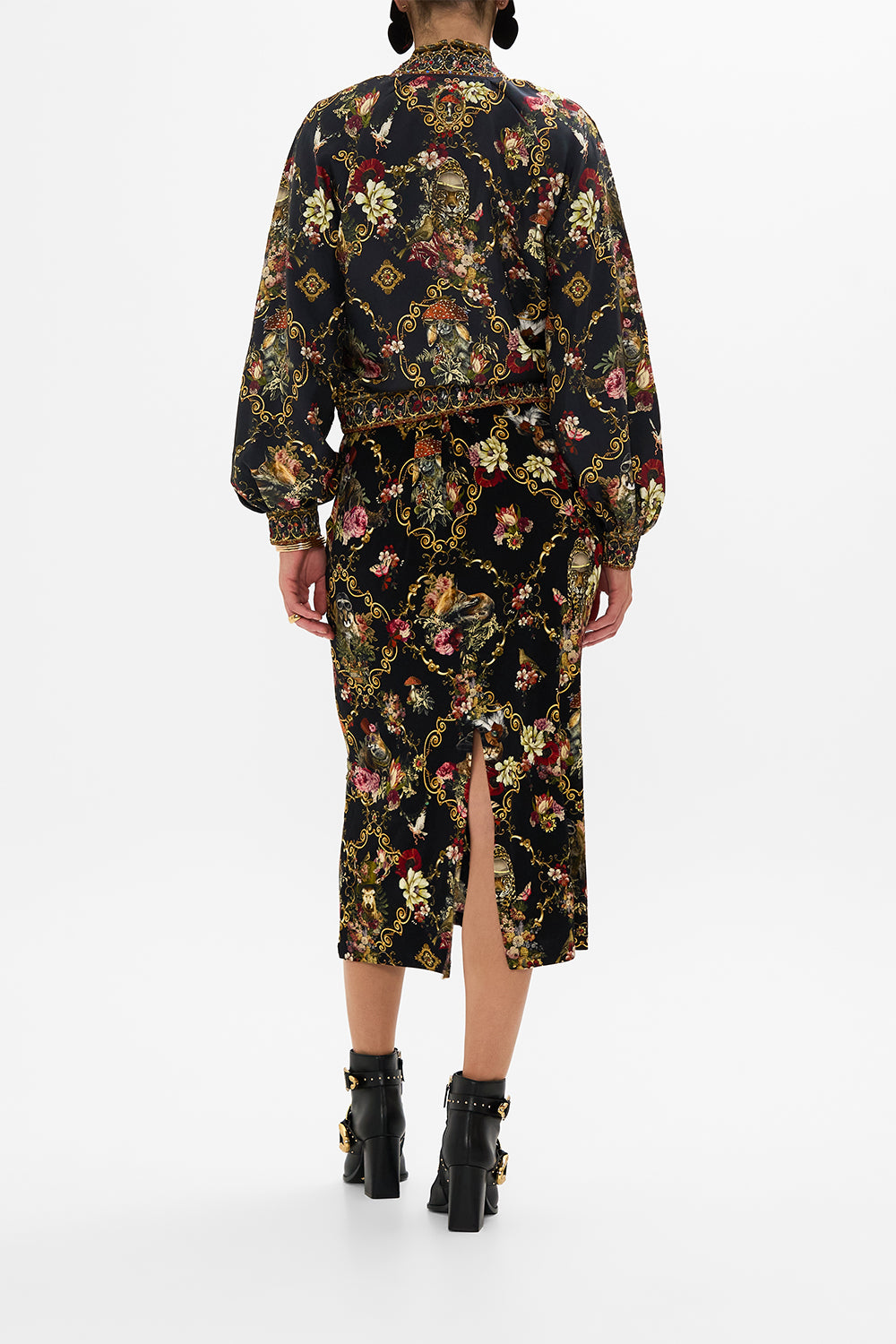 CAMILLA Black Blouson Sleeve Bomber in Told in the Tapestry