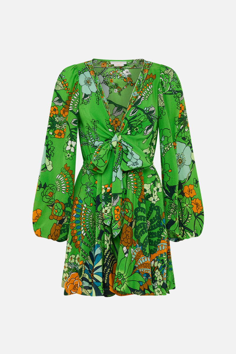 CAMILLA | Short Wrap Tie Dress, XXS Green | GOOD VIBES GENERATION | SIGNATURE DESIGNS CAMILLA | Short Wrap Tie Dress, XXS Green | GOOD VIBES GENERATION | SIGNATURE DESIGNS