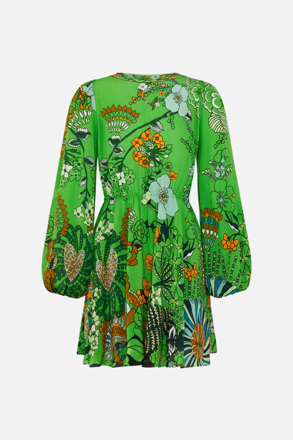 CAMILLA short wrap tie dress in  Good Vibrations print. 