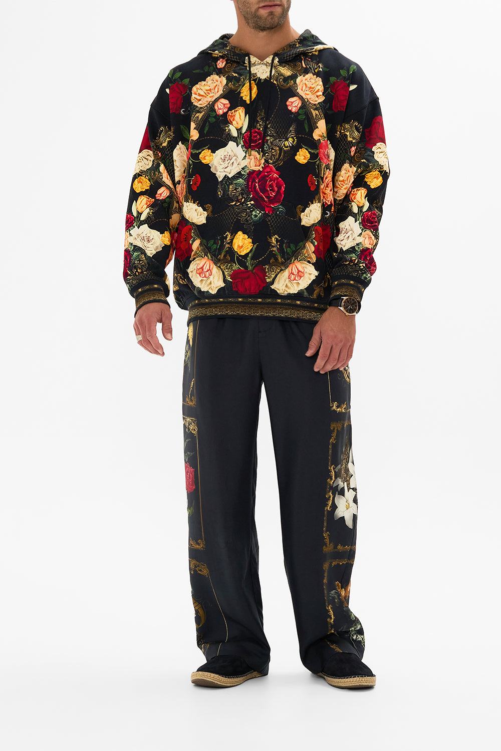 CAMILLA black oversized relaxed fit hoodie in Magic in the Manuscripts