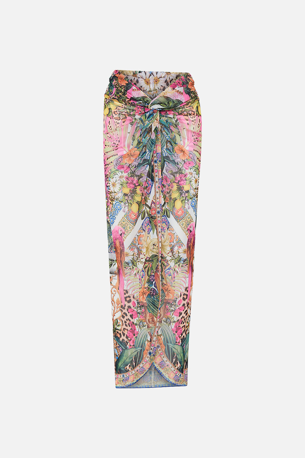 Product view of CAMILLA floral skirt in Flowers Of Neptune print