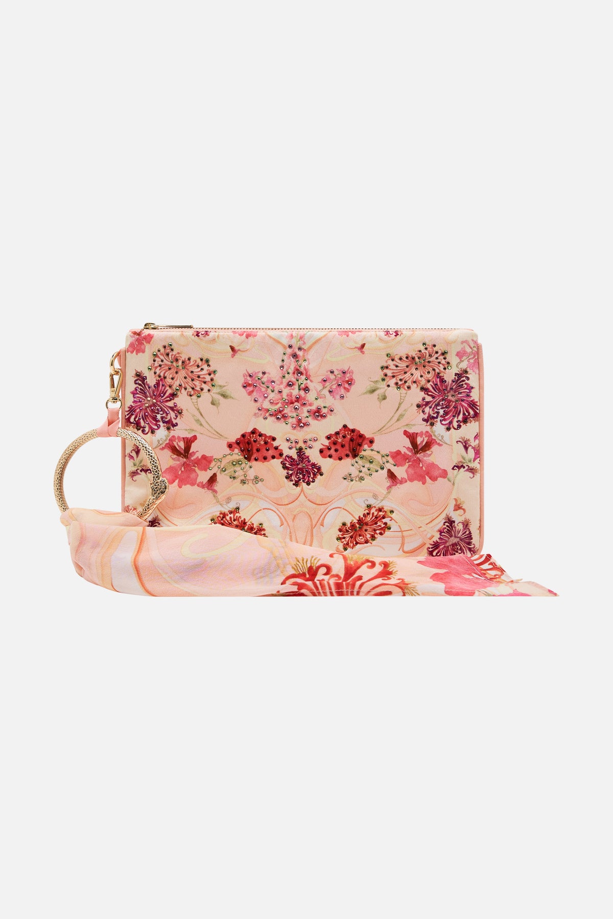 CAMILLA floral ring scarf clutch in Blossoms and Brushstrokes