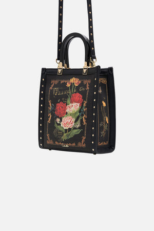 CAMILLA black floral print totet bag in Magic In The Manuscripts print 