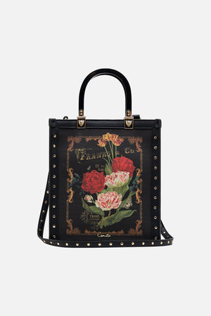 CAMILLA black floral print totet bag in Magic In The Manuscripts print 
