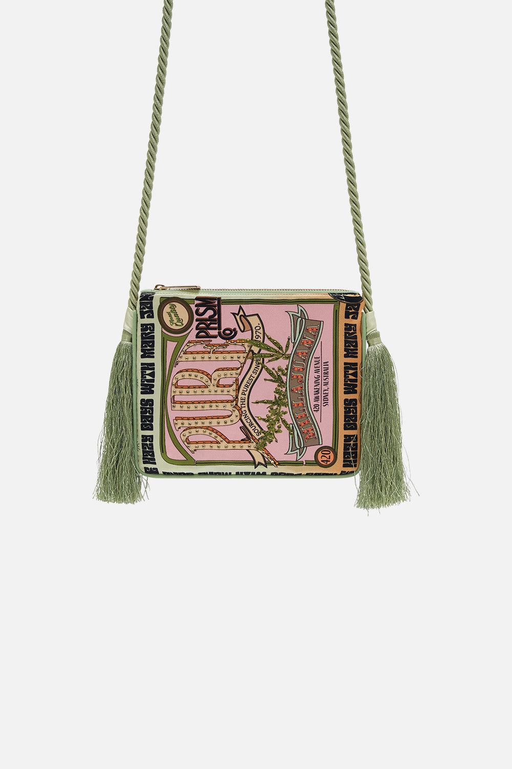 CAMILLA small cross body bag in Lets Chase Rainbows print