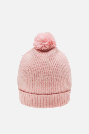 EMBELLISHED BEANIE SOLID PINK