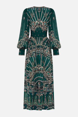 CAMILLA Long Silk Dress in A Venice Veil print