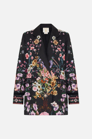 Product view of CAMILLA silk jacket in Letters From A Vineyard print