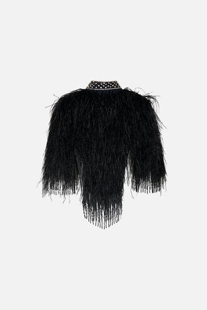 FEATHER BEADED GILET LADY OF THE MOON