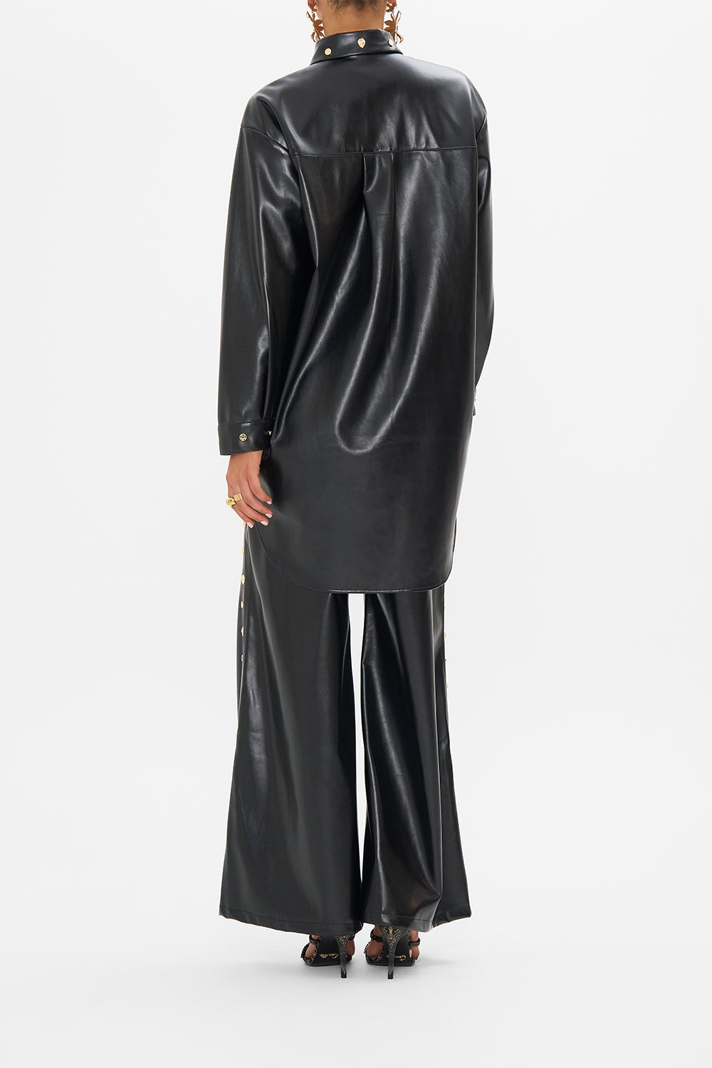 CAMILLA silk tunic in Nouveau Noir print