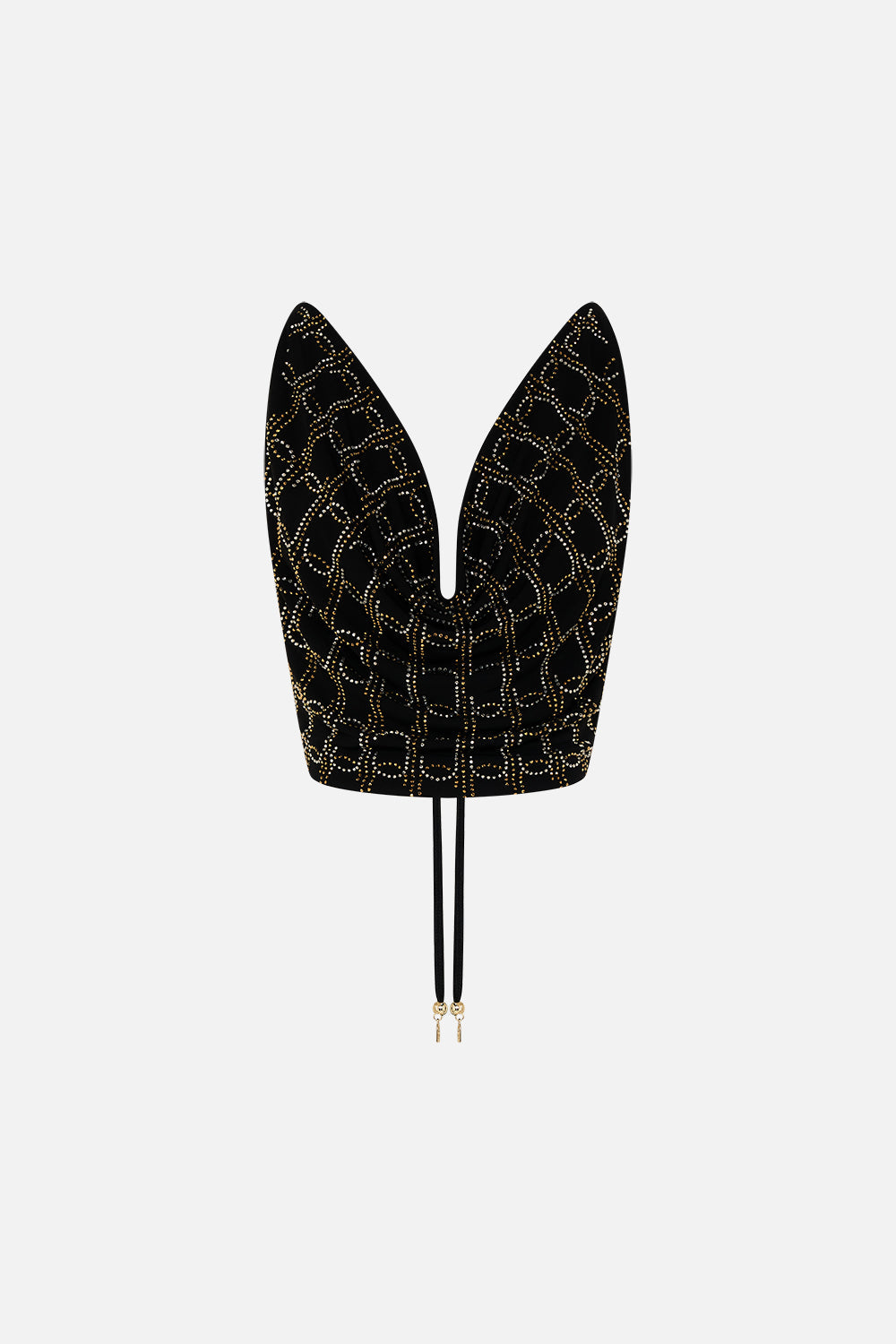 CAMILLA cowl neck jersey top in Film Diva print