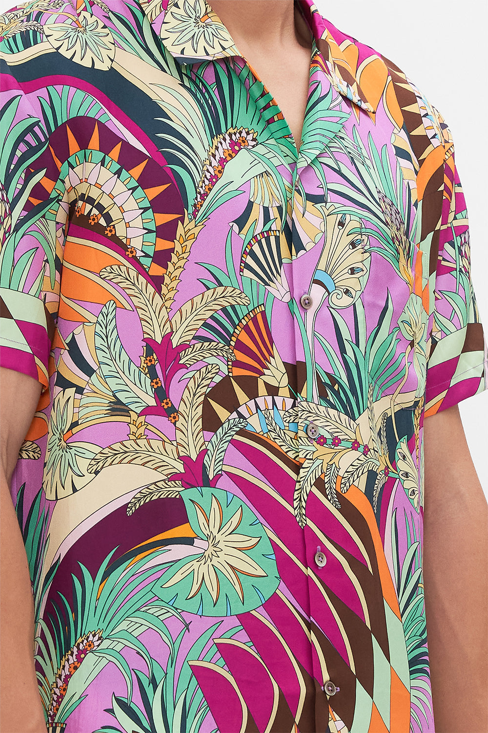 Hotel Franks By CAMILLA Short Sleeve Camp Collared Shirt in Giza Goddess print.