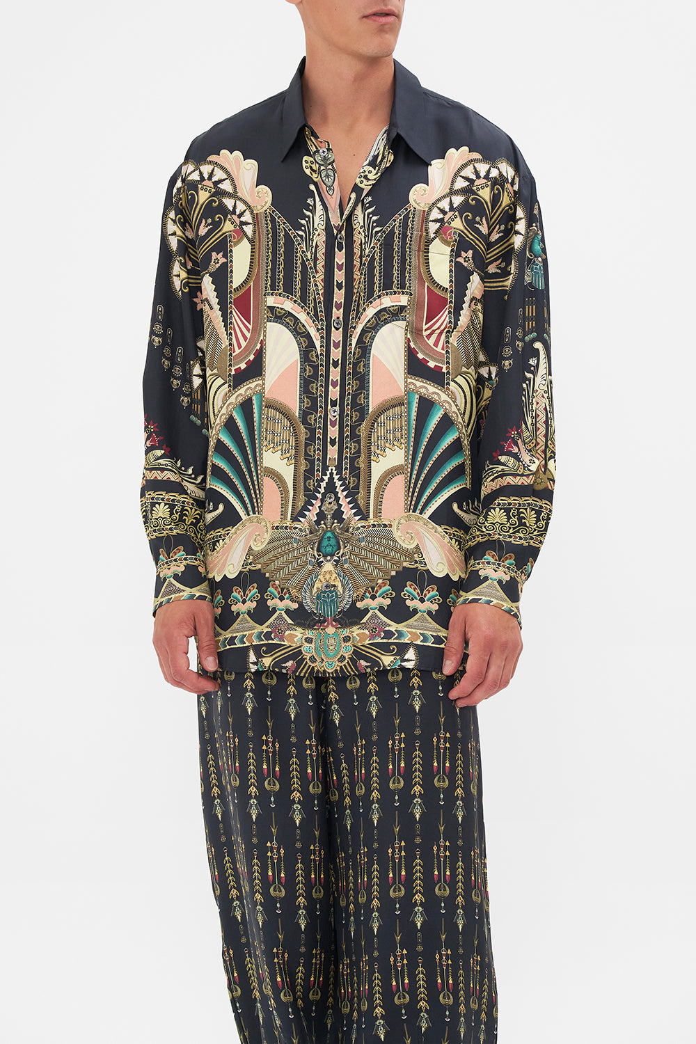 The CAMILLA MENS OVERSIZED SHIRT THEY CALLED HER NEFERTARI in our  print.