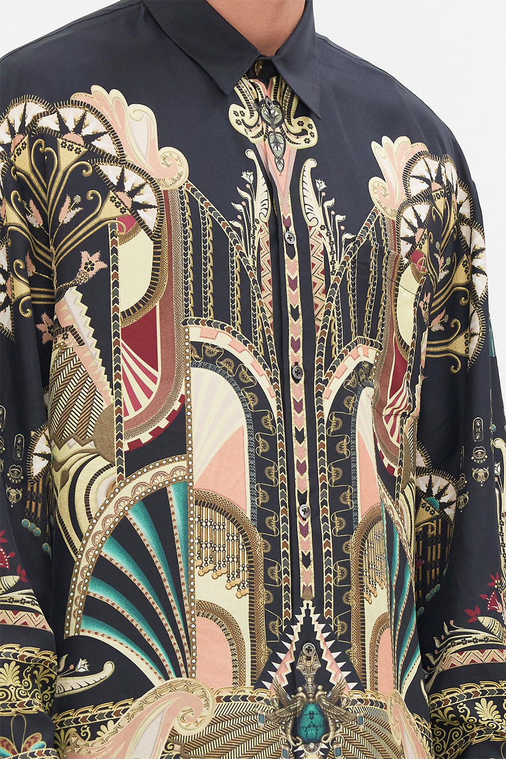 The CAMILLA MENS OVERSIZED SHIRT THEY CALLED HER NEFERTARI in our  print.