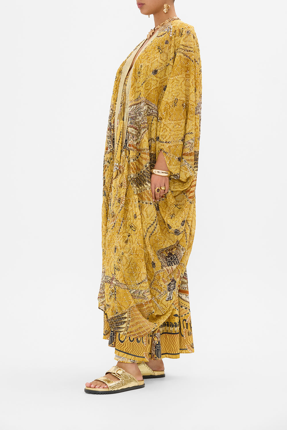 CAMILLA Gold Layer with Embellished Centre Back Panel in Valley of the Kings Print