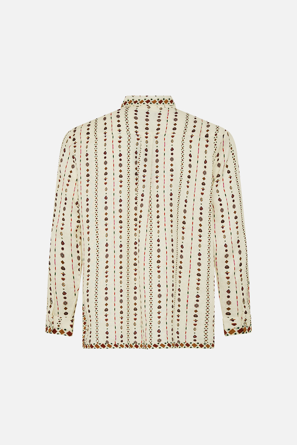 The CAMILLA MENS HALF PLACKET TUNIC SHIRT NOMAD NATURE in our  print.