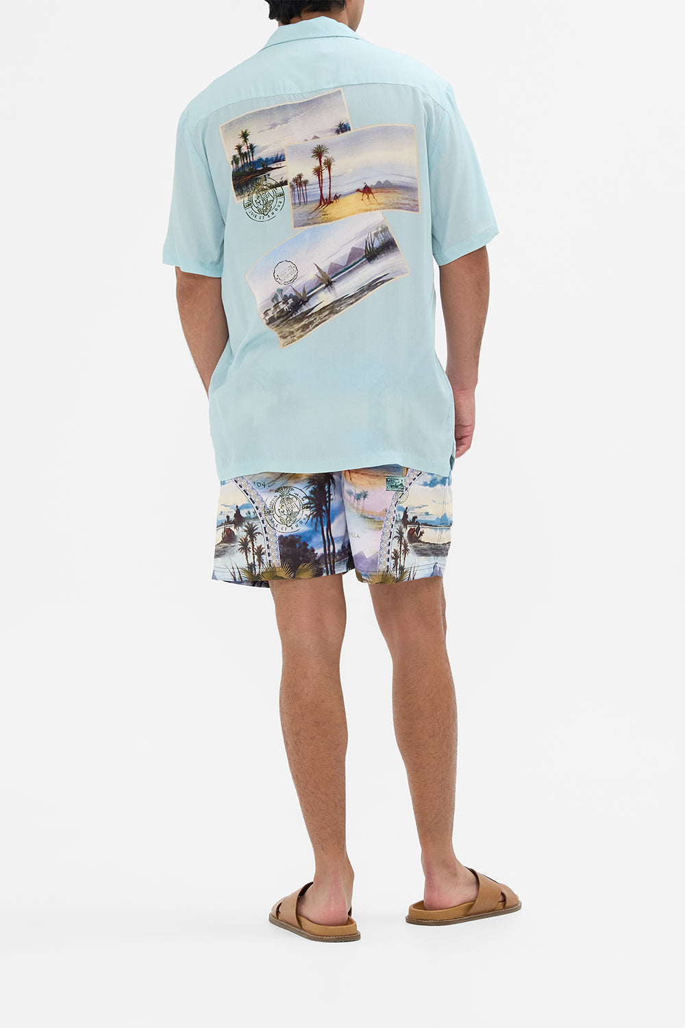 Hotel Franks By CAMILLA short sleeve camp collared shirt in Call Me in Cairo print. 