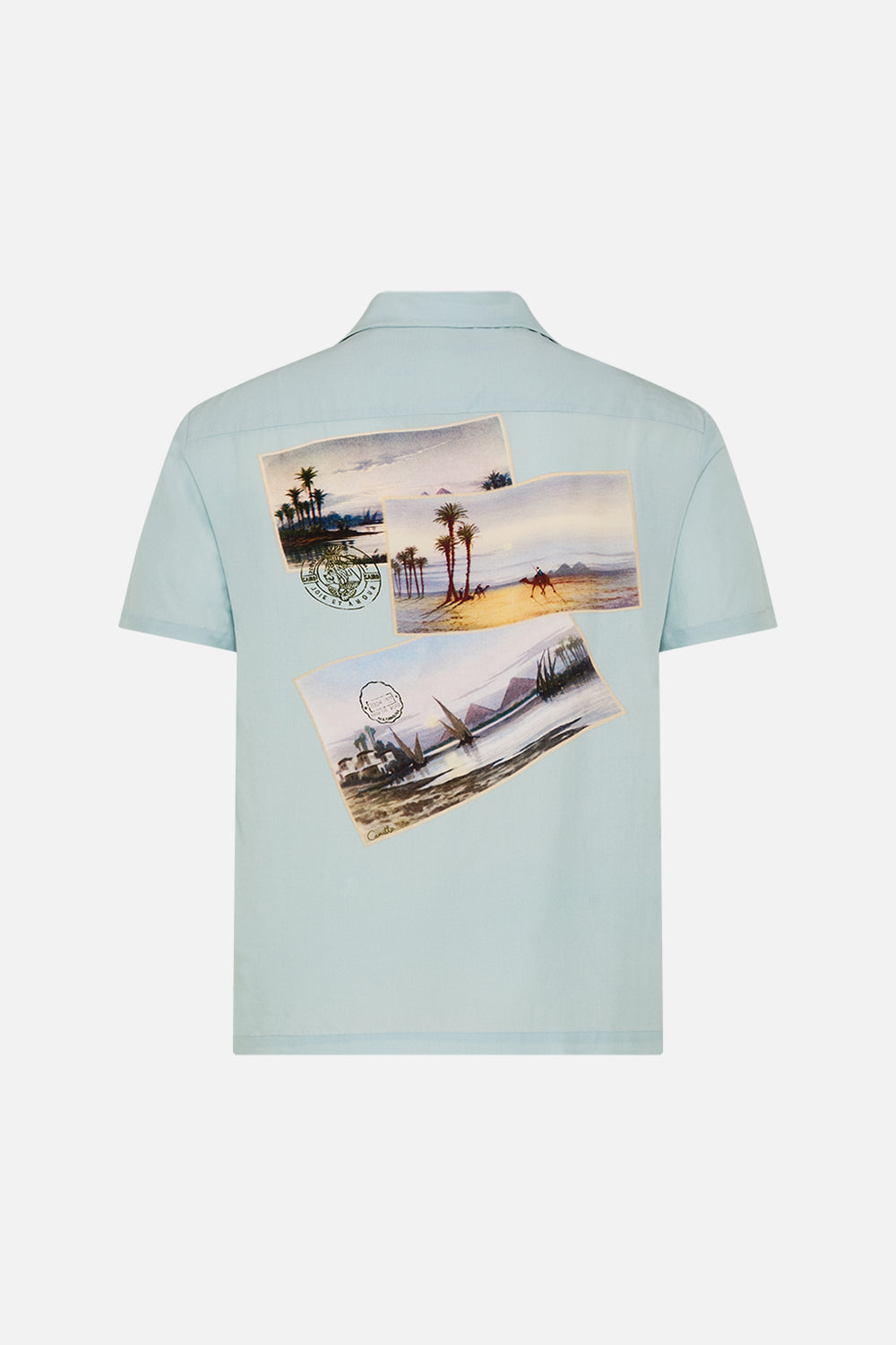 Hotel Franks By CAMILLA short sleeve camp collared shirt in Call Me in Cairo print. 
