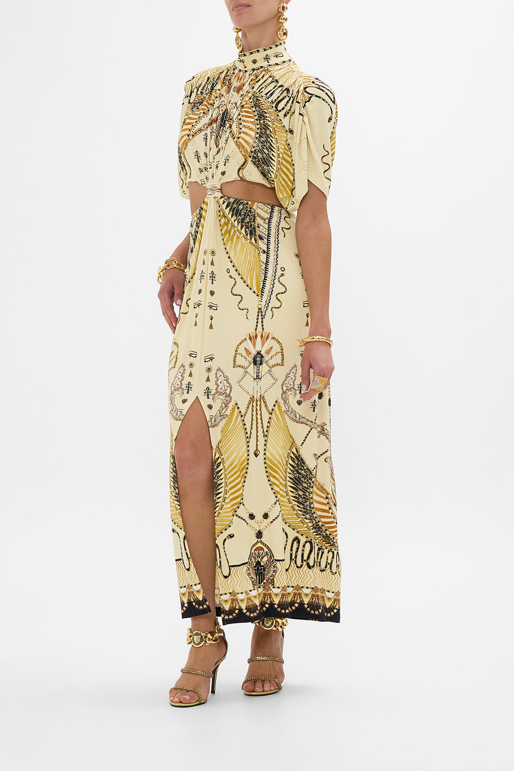 HIGH NECK TWIST CUT OUT JERSEY DRESS GATEWAY TO THE AFTERLIFE